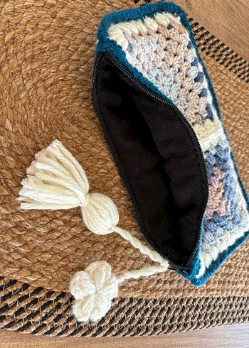 Bohem Çok Renkli Örgü cüzdan - Görsel 5