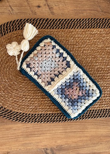 Bohem Çok Renkli Örgü cüzdan - Görsel 3