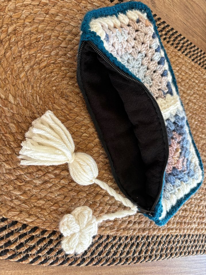 Bohem Çok Renkli Örgü cüzdan - Görsel 5