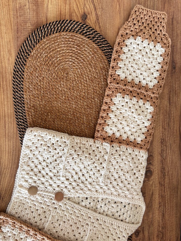 Bej Uzun Kollu Bohem Kadın Hırka - Görsel 3