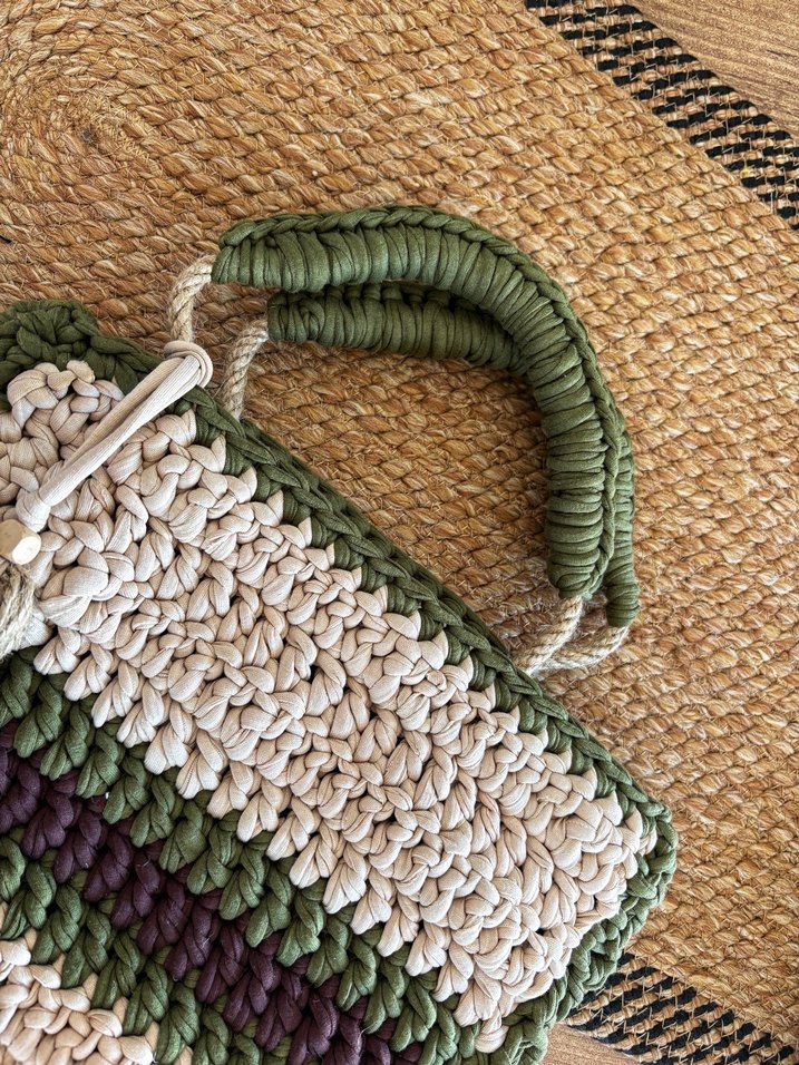 Püsküllü Bohem Kadın Örgü Çanta - Görsel 5