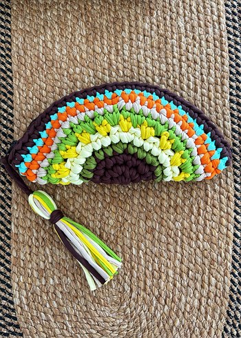 Renkli Örgü Bohem Kadın Portföy Çanta - Görsel 2