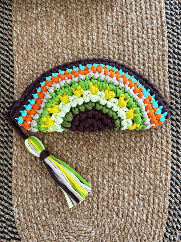 Renkli Örgü Bohem Kadın Portföy Çanta - Görsel 2