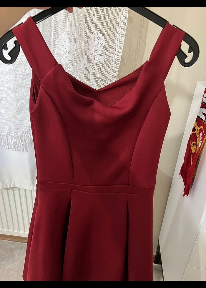 Bordo elbise - Görsel 2