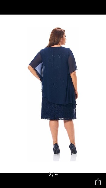 Dantel büyük beden elbise - Görsel 2