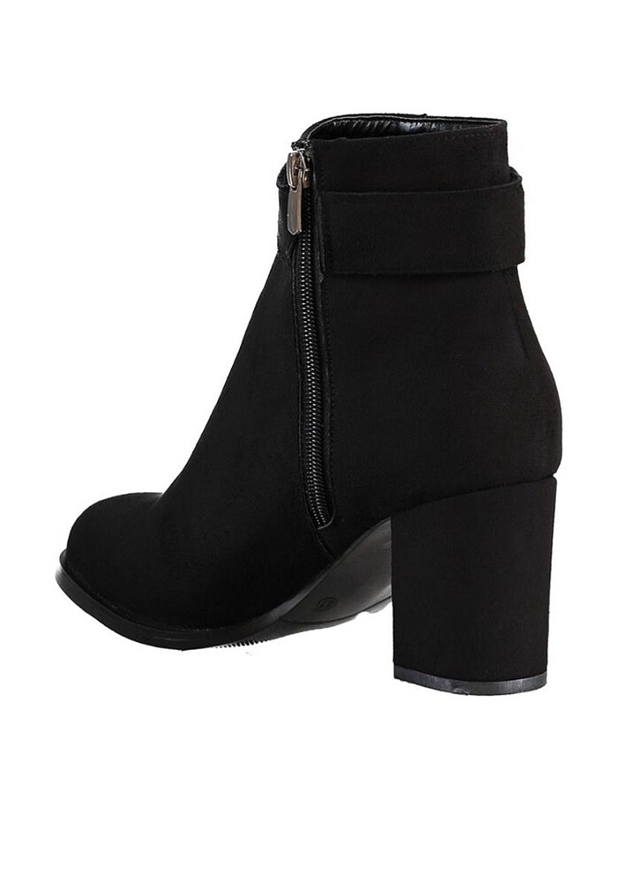 Süet kemerli kalın topuk bot - Görsel 4