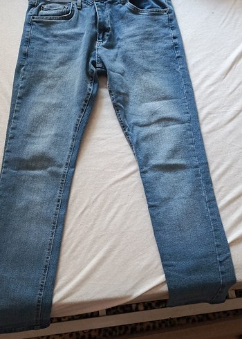 Düğmeli Mavi Kadın Kot Pantolon
