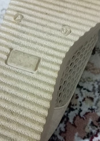 Diğer Bej Kadın Dolgu Topuklu Bağcıklı Spor Ayakkabı
