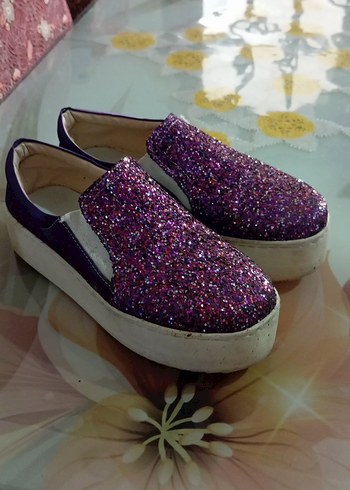 Mor Parlak Kadın Platform Sneakers