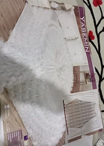 Beyaz Baskılı Yatak Örtüsü Seti Yasemin - Görsel 7