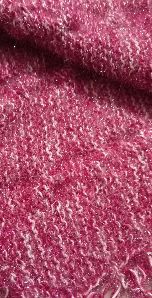 kız Çocuk Pembe Örgü Poncho - Görsel 4