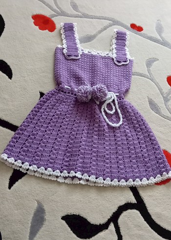 Mor Örgü Kız Çocuk Elbisesi - Görsel 2