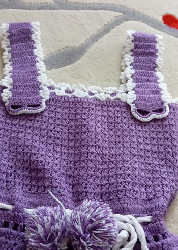 Mor Örgü Kız Çocuk Elbisesi - Görsel 4