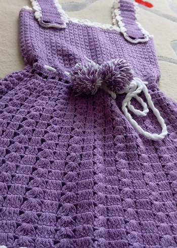 Mor Örgü Kız Çocuk Elbisesi - Görsel 3