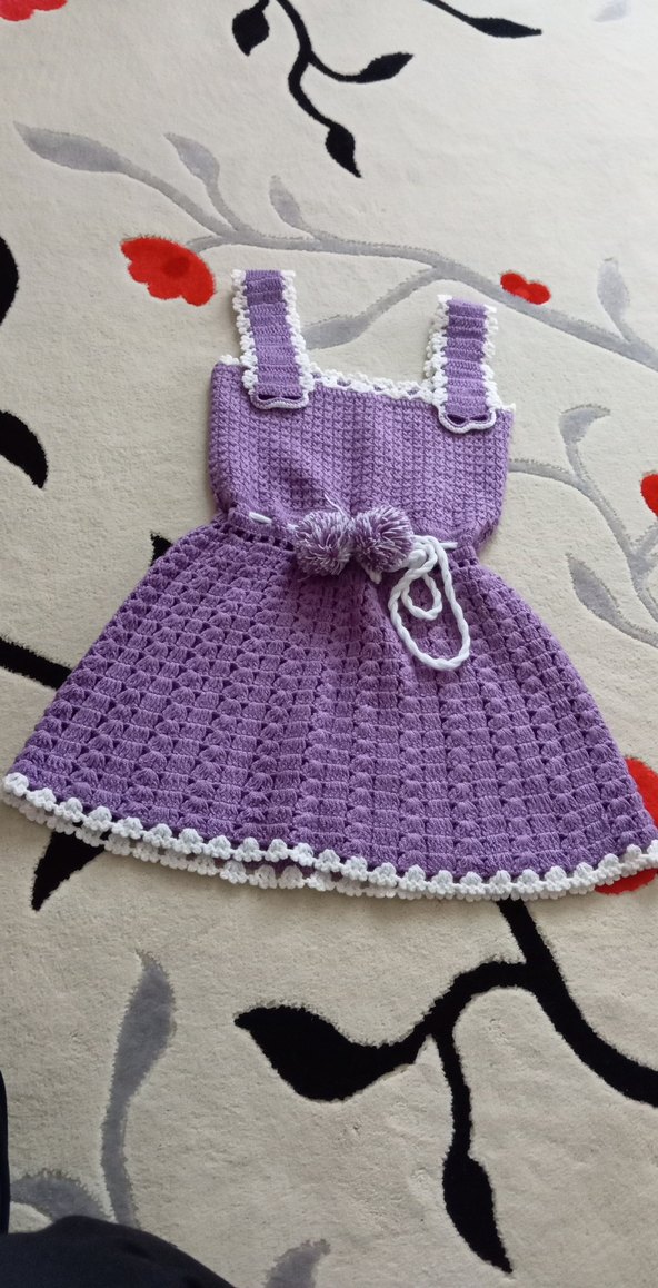 Mor Örgü Kız Çocuk Elbisesi - Görsel 2
