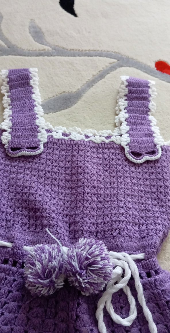 Mor Örgü Kız Çocuk Elbisesi - Görsel 4