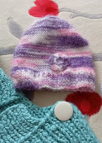 Turkuaz Örgü Bebek Battaniyesi - Görsel 4