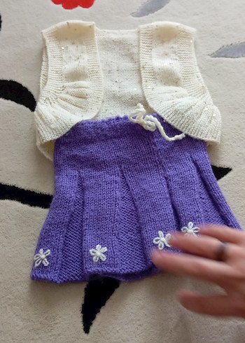 Kız Çocuk Mor Triko Etek - Görsel 2