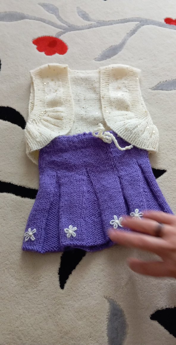 Kız Çocuk Mor Triko Etek - Görsel 2