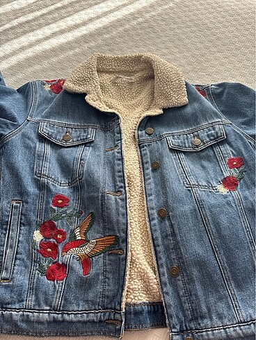 Mavi Jeans İşlemeli Polarlı Kot Ceket