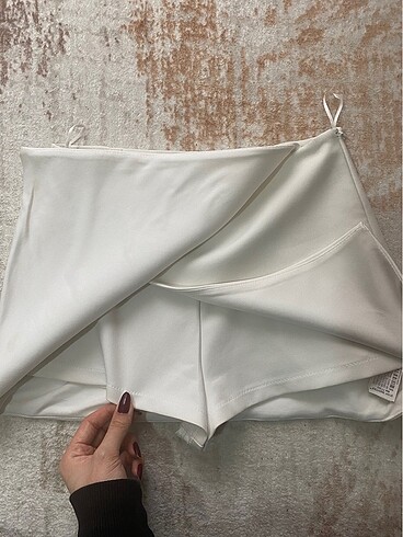 Zara zara beyaz mini şort etek