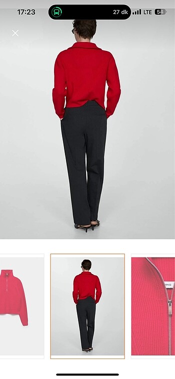 mango kırmızı kazak - Görsel 3