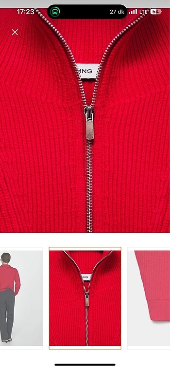 mango kırmızı kazak - Görsel 2