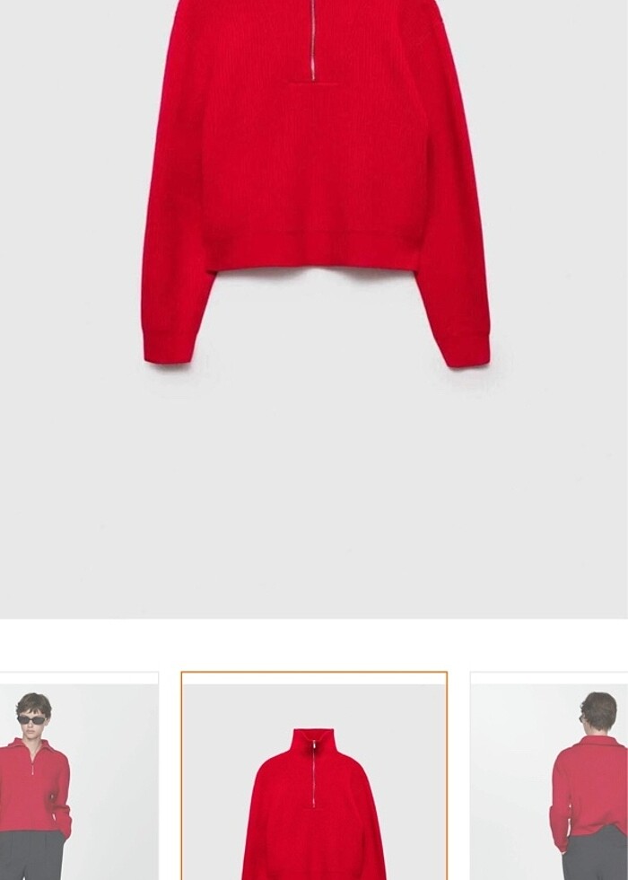 mango kırmızı kazak - Görsel 4