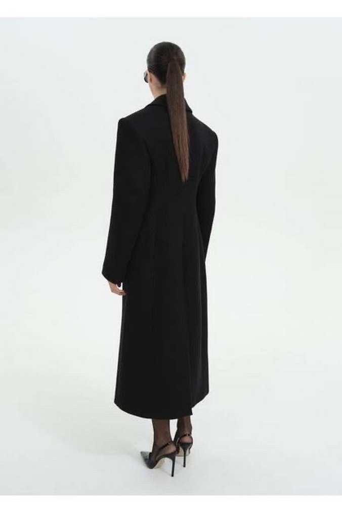 Mango Siyah Uzun Klasik Kaban - Görsel 3