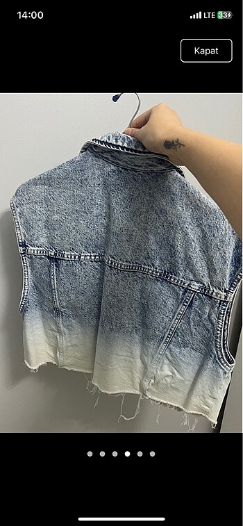 xs Beden beyaz Renk Bershka kot ceket