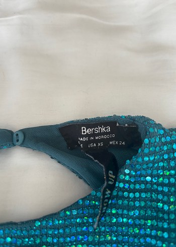 Bershka Kadın Turkuaz Payetli V Yaka büstiyer