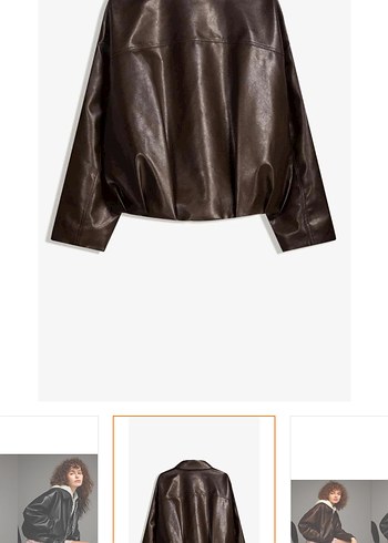 Kahverengi Kemerli Deri Ceket - Görsel 3