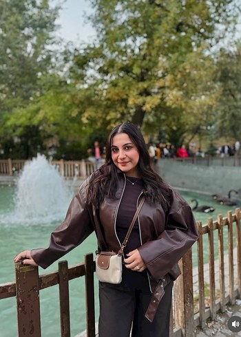 Kahverengi Kemerli Deri Ceket - Görsel 5