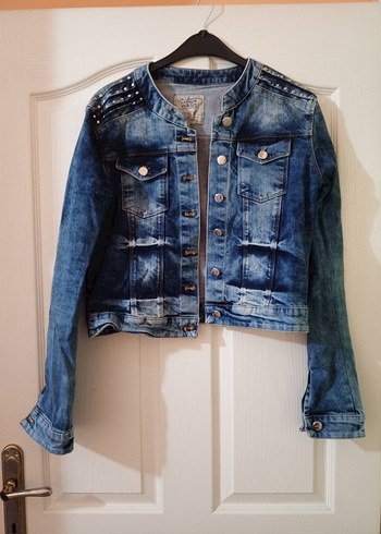 Düğmeli Mavi Kadın Denim Ceket - Görsel 2