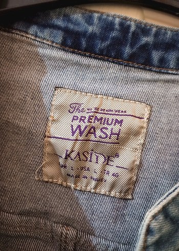 Düğmeli Mavi Kadın Denim Ceket - Görsel 4