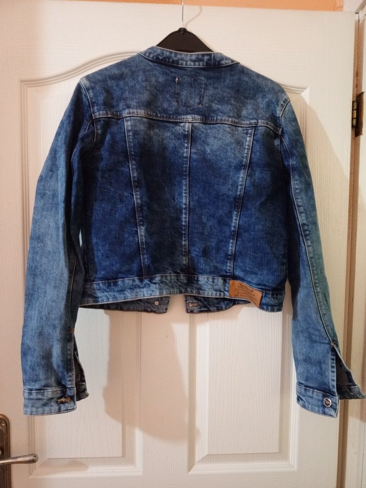 Düğmeli Mavi Kadın Denim Ceket - Görsel 5