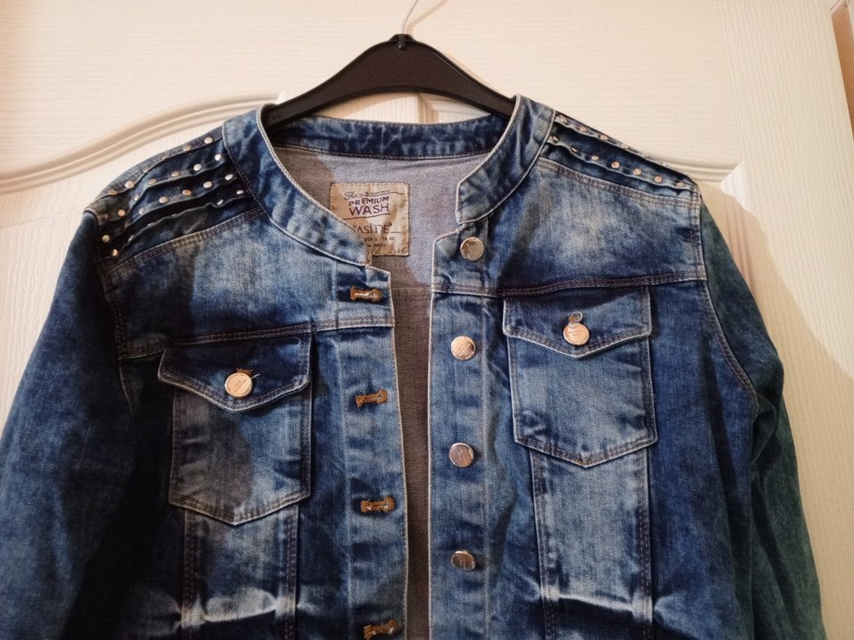 Düğmeli Mavi Kadın Denim Ceket - Görsel 3