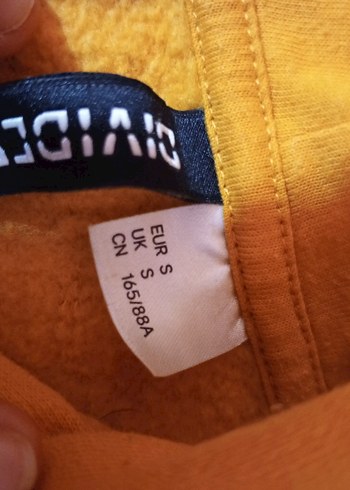 Sarı-Siyah Kapüşonlu Kadın Sweatshirt - Görsel 2