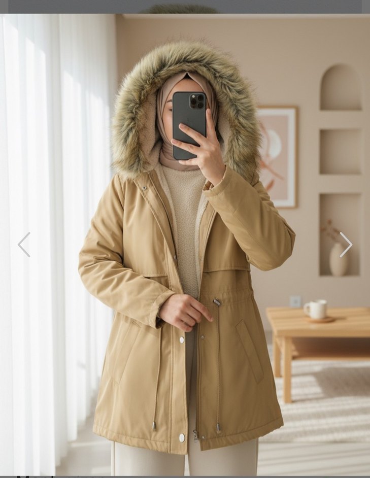 Bolero Detaylı Kürklü Kadın Mont - Görsel 3