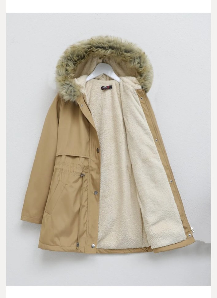 Bolero Detaylı Kürklü Kadın Mont - Görsel 4