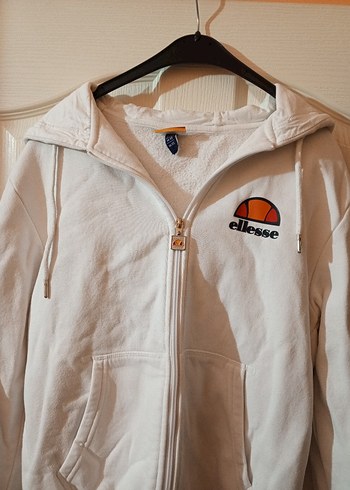 Beyaz Kapüşonlu Fermuarli sweatshirt - Görsel 4