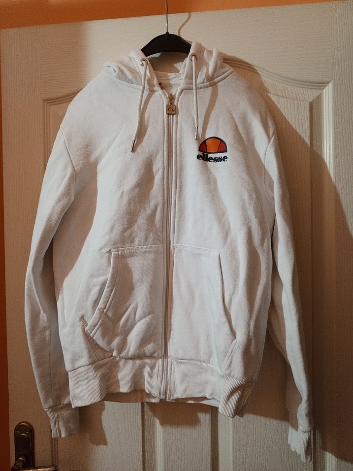 Beyaz Kapüşonlu Fermuarli sweatshirt - Görsel 5