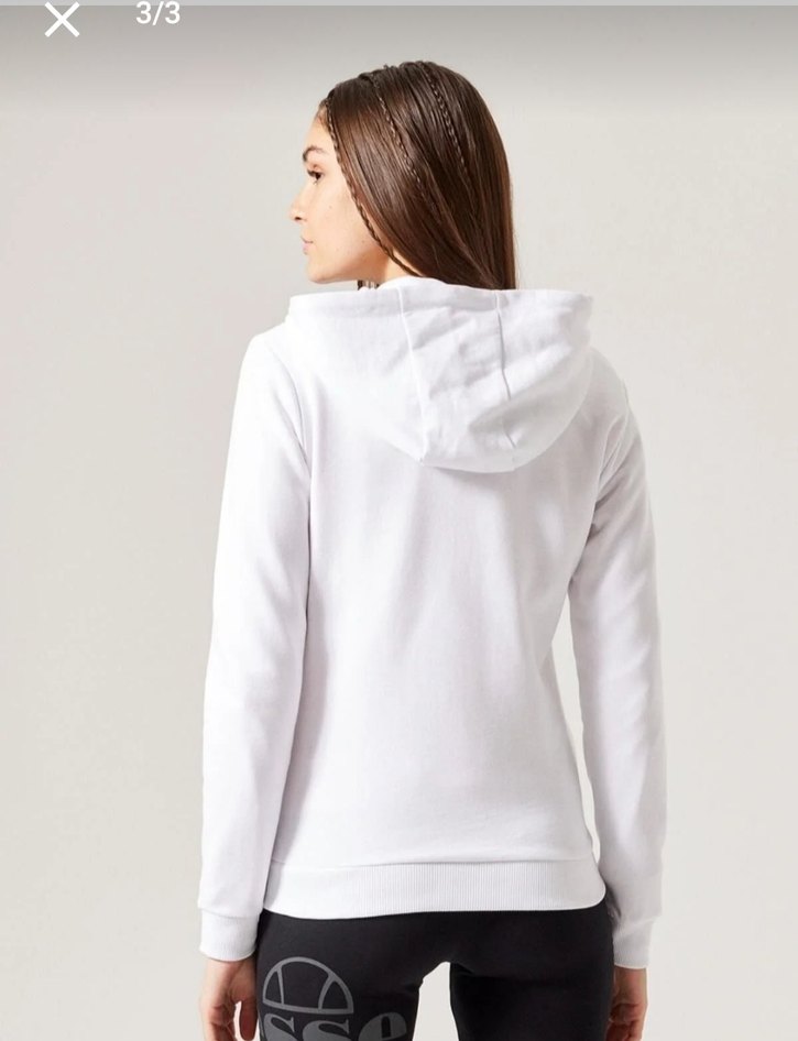 Beyaz Kapüşonlu Fermuarli sweatshirt - Görsel 3