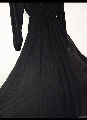 Siyah tesettür elbise - Görsel 5