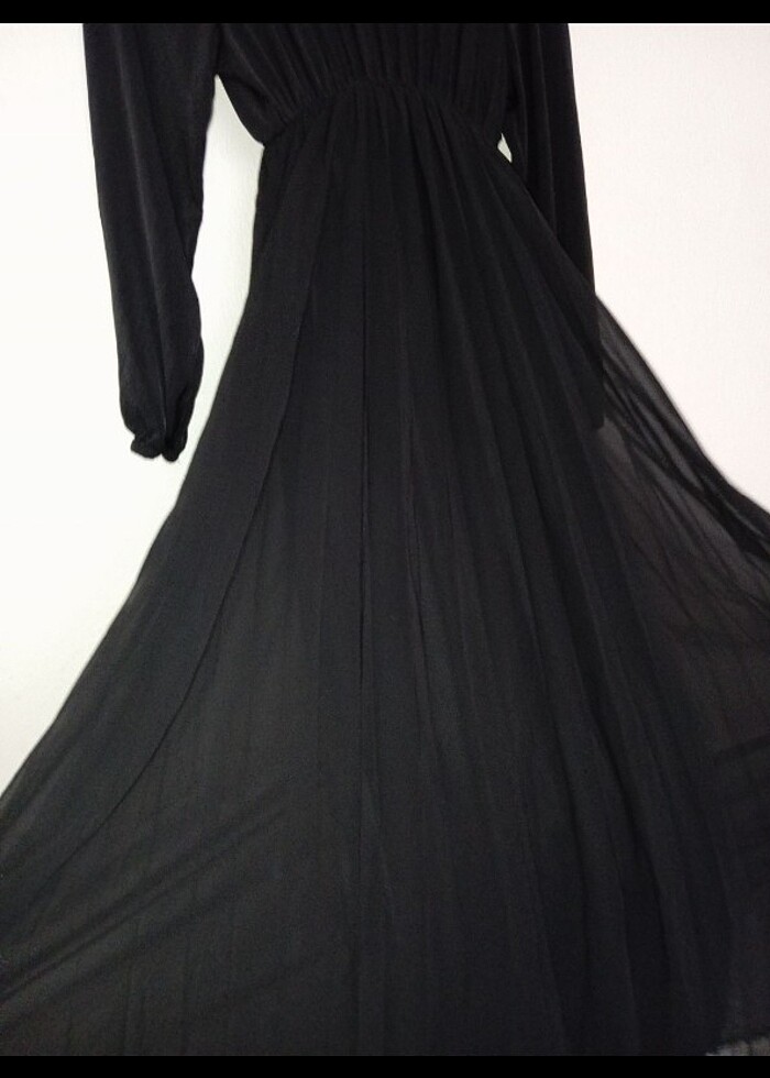 Siyah tesettür elbise - Görsel 5