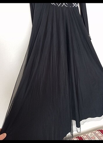 Siyah tesettür elbise - Görsel 6