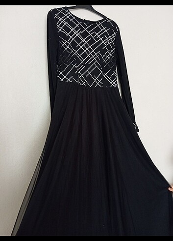 Siyah tesettür elbise - Görsel 7