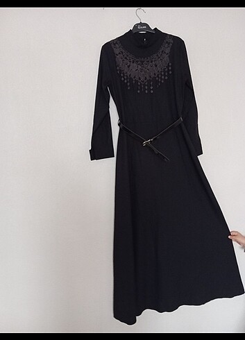 Siyah tesettür elbise - Görsel 5
