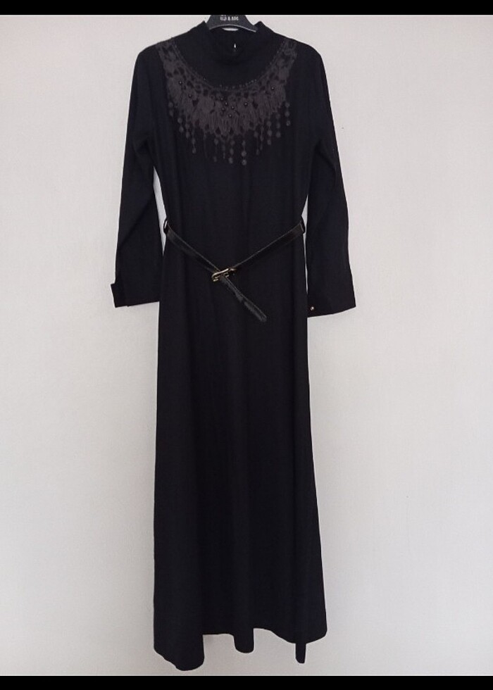 Siyah tesettür elbise - Görsel 4