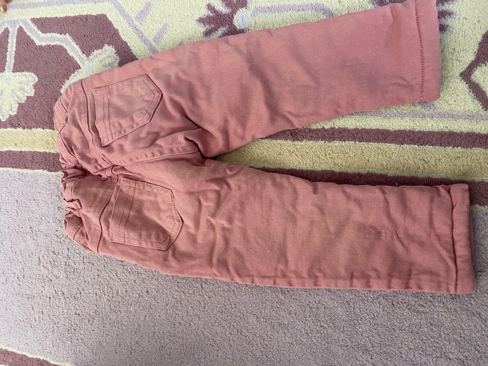 Kız Çocuk Pembe Bol Kesim Düğmeli Pantolon - Görsel 2